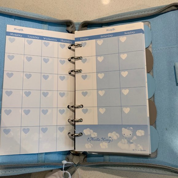 VINTAGE 1999 HELLO KITTY SIX RING BINDER NOTEBOOK PLANNER - Picture 11 of 15